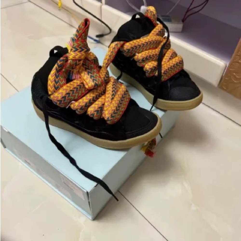Black and Multicolor Men's Sneakers
